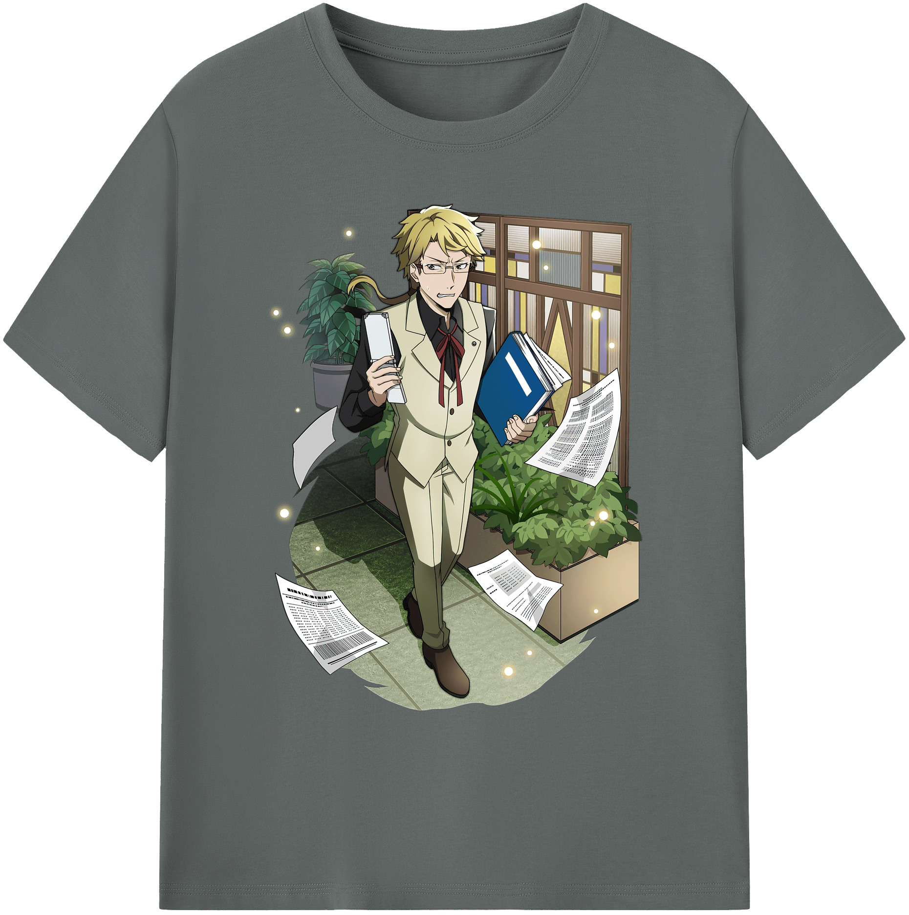（画像用） 文豪ストレイドッグス Bungo Stray Dogs 綿100％ メンズ半袖Tシャツ｜肌触りやわらか＆通気性